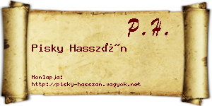 Pisky Hasszán névjegykártya